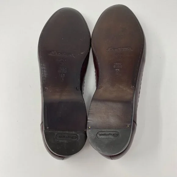 NEW santoni leather slip on loafer shoes